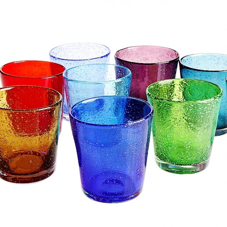 Handmade multicolour Bubble glass cup drinkware whisky glasses beer cup