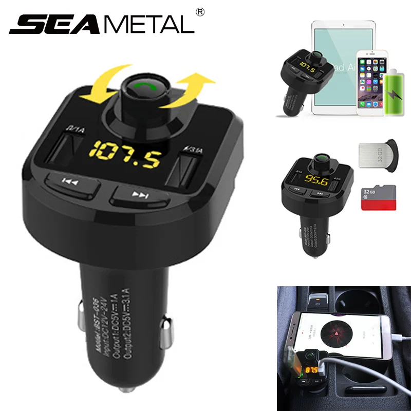 Bluetooth Автомобильный MP3 плеер fm передатчик беспроводной радио адаптер USB зарядное