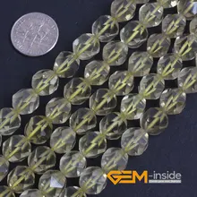 Faceted Natural Lemon Quartzs Crystal Beads Natural Stone Beads DIY Loose Beads For Jewelry Making Strand