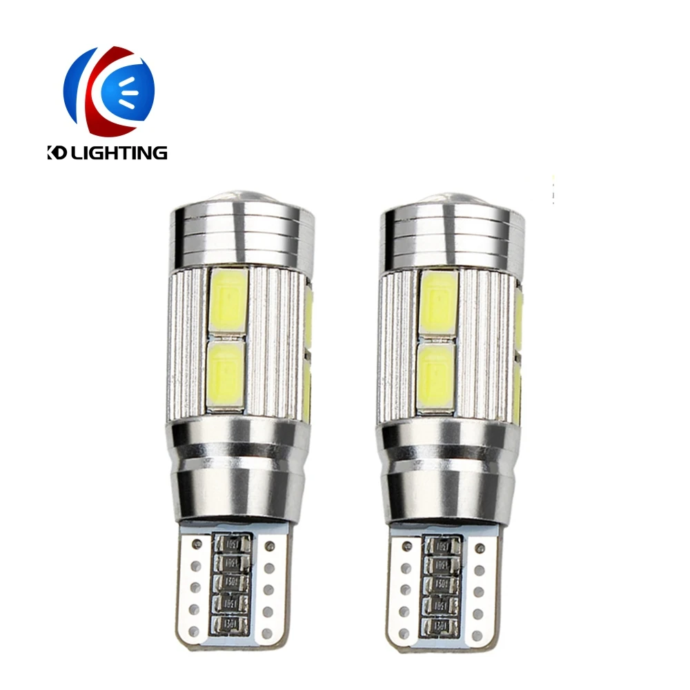 

KD 2pcs X T10 LED 5630 10SMD W5W 194 Canbus car auto bulbs Error Free interior light led lens DC12V white