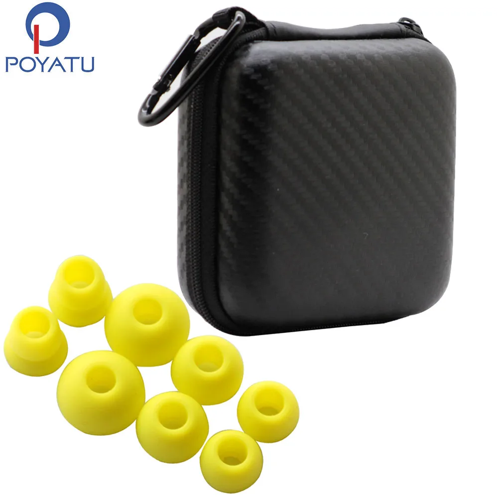 POYATU Earphone Eartips Tips Carry Case Pouch Box Earphone Cases For Powerbeats 2 Wireless Powerbeats3 Storage Bag With Ear tips  (1)