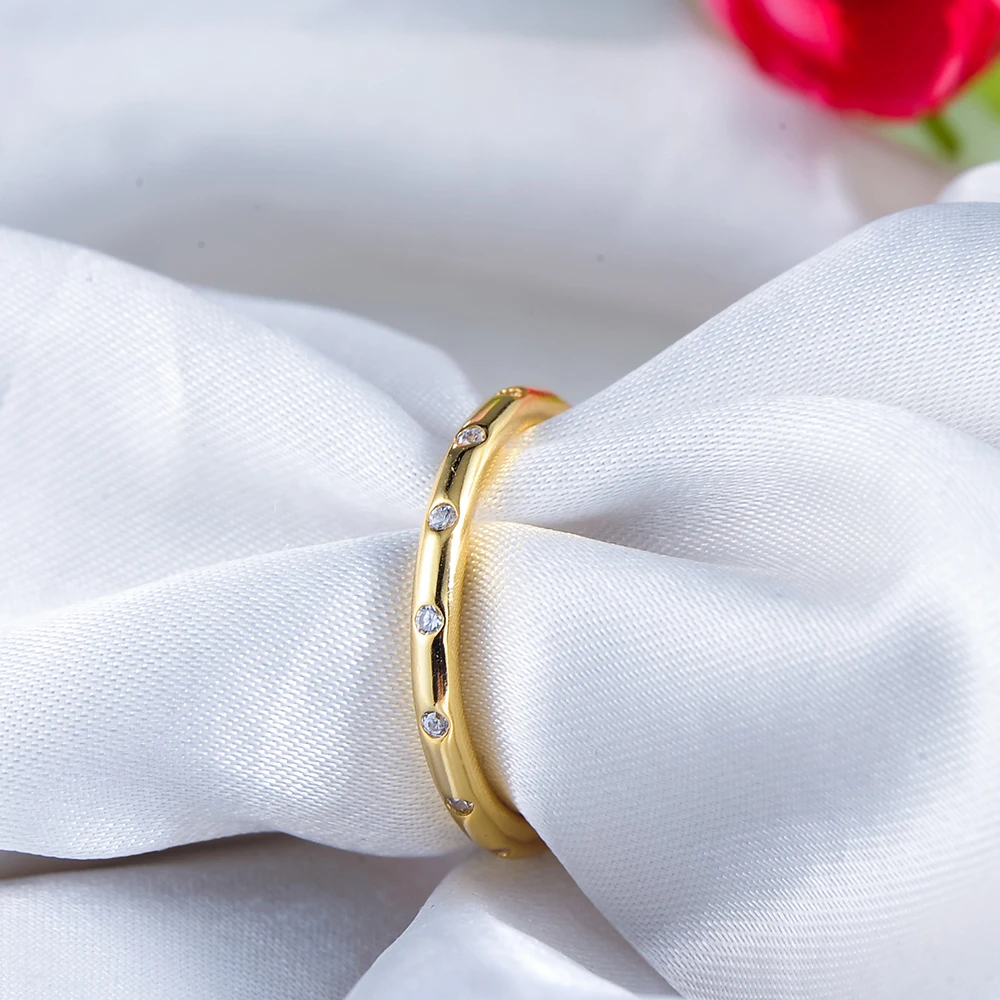 LZESHINE 925 Sterling Silver Rings Simple Style Finger Ring for Women Wedding with AAA Zirconia European Jewelry PSRI0014-B
