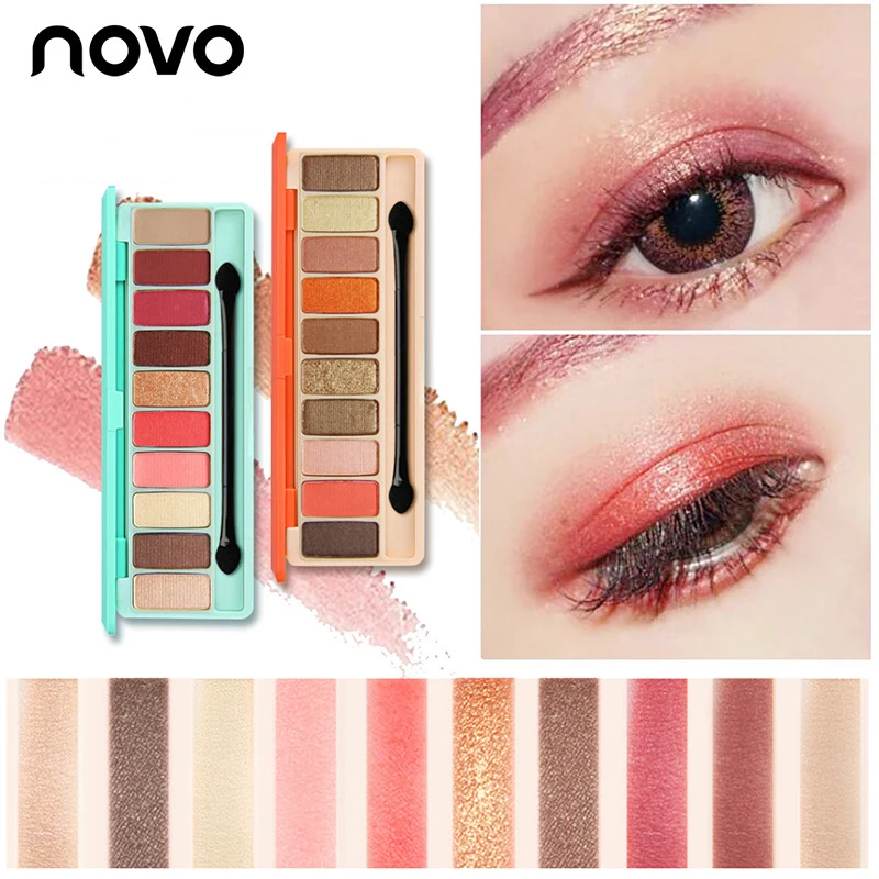 

NOVO Fashion eyeshadow palette 10Colors Matte EyeShadow naked palette Glitter eye shadow MakeUp Nude MakeUp set Korea Cosmetics