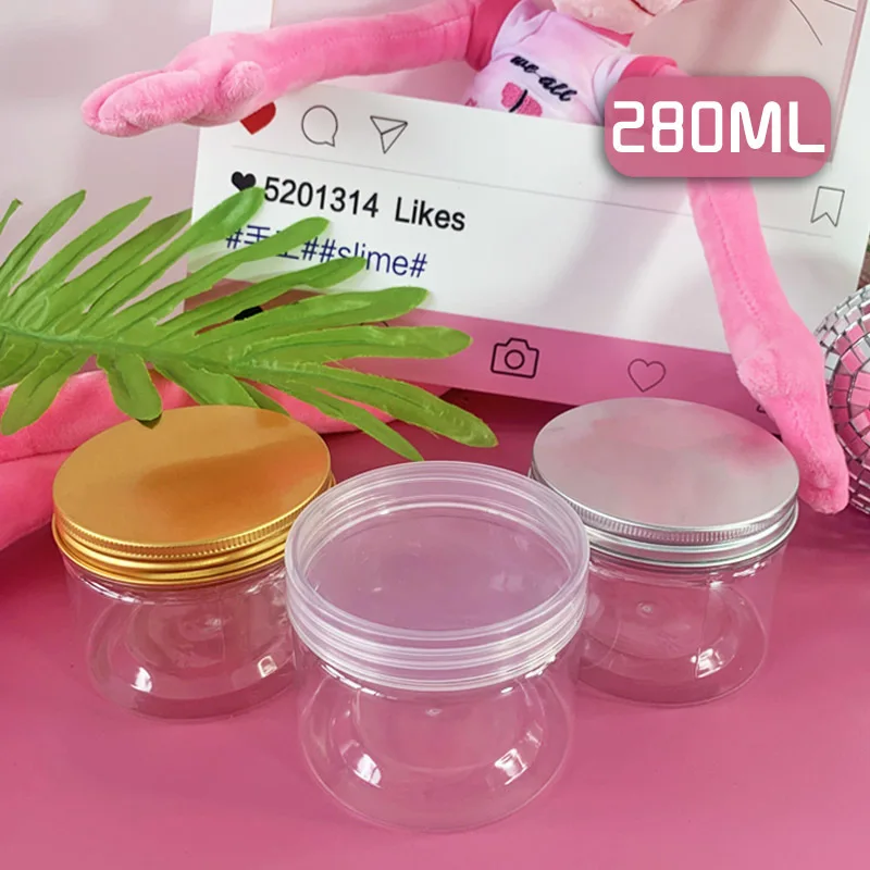 

Happy Monkey 10pcs/20pcs/Lot 280ml Slime Box Container Plastic Transparent Storage Box With Lids For Fluffy Cloud Clear Slime