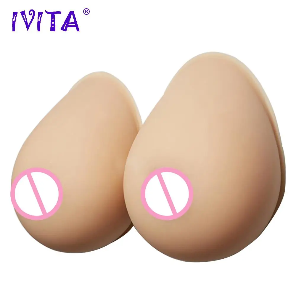 

IVITA 3200g Suntan Fake Breast Forms Silicone Breast Enhancer Artificial Silicone Fake Boobs For Crossdresser Mastectomy Ladyboy
