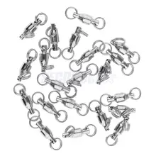 40 шт./лот сверхмощный шариковый Вертлюг сплав рыболовные Вертлюги Соединительный крючок с разделенными кольцами Размер 0#/1