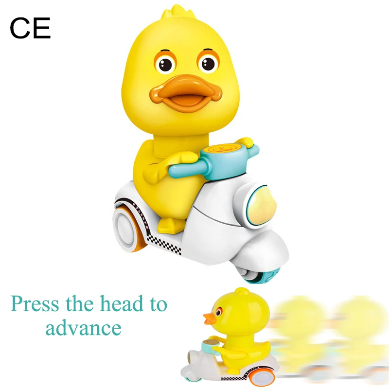 

2019 New Cute Cartoon Duck general mobilization Motorcycle Model Pull Back Inertia Toy Car for Boys Brithday Gift