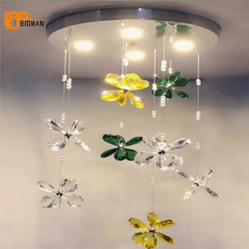 

New design colorful chandelier modern lampe cristal LED light hanging dinning lighting fixtures bar light