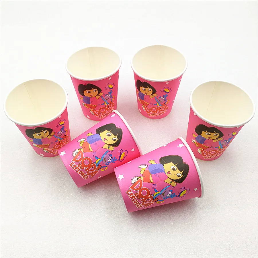 

10pcs/lot Dora Paper Cup Cartoon Theme Party For Children/Girls Happy Birthday Party Decoration Theme Party Supplies Festival
