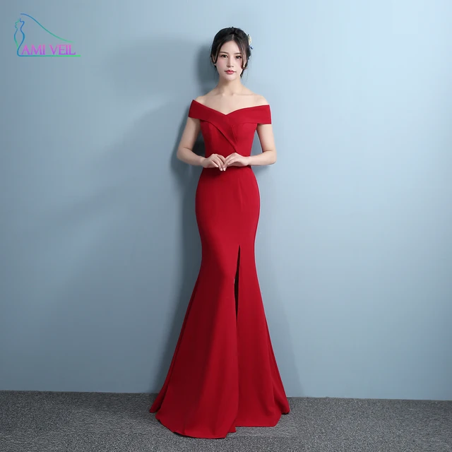 Mermaid Designer Evening Gowns Side Split Red Prom Dress Y Long Mermaid Designer Evening Gowns Side Split Red Prom Dress Y Long Dresses V Neck Imported