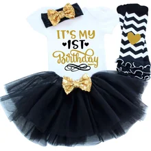 It's My 1st 2nd Birthday Baby Girl Outfits Dress For Girl Party Infant Tutu Little Girls Toddler Clothes Half Of Year Baby Sets toddler kids baby girls summer outfits 1 2 year birthday gift infant party wear dresses for girls clothes baby tutu dots dress
