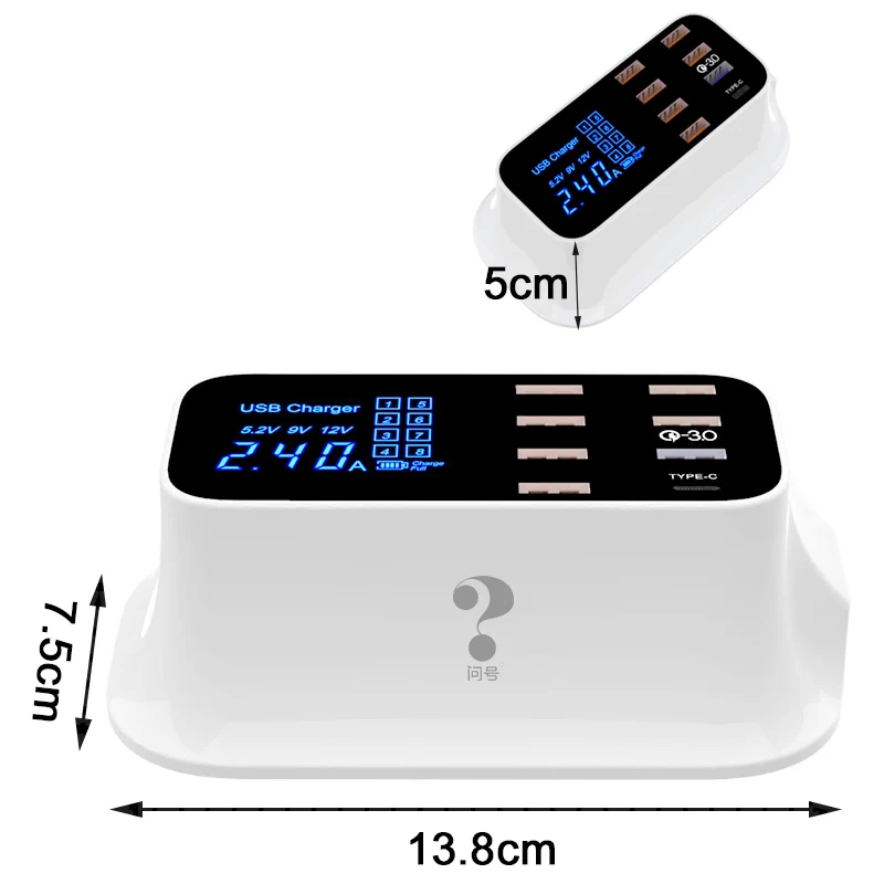 Быстрая зарядка телефона планшета 8 портов USB 3 0 Смарт Type C зарядная станция со