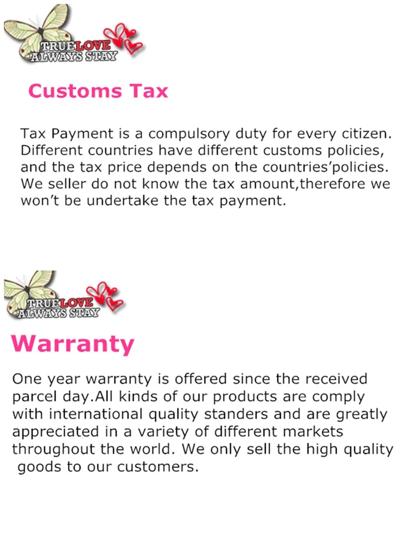 Warranty&customs Tax