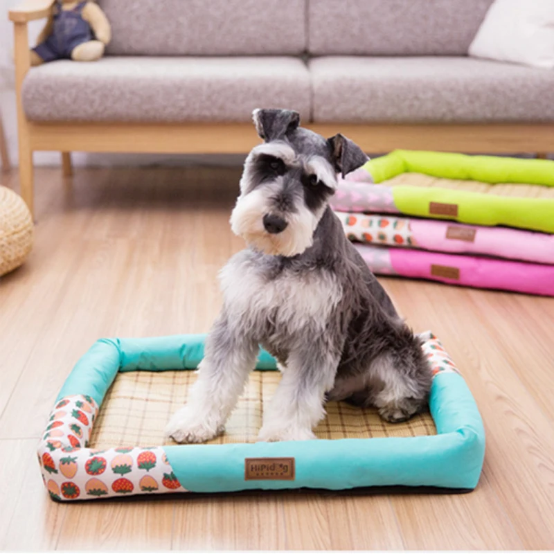 

2018 New Cute Cartton Comfortable Puppy Bed Sofa Mat Summer Dog Bed Mat Oxford Cloths Waterproof Breathable Pet Kennel 4 Colors