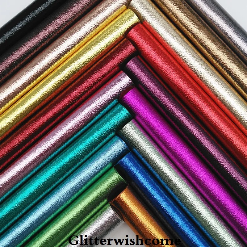 Glitterwishcome 21X29CM A4 Size Suede Faux Leather Fabric, Vinil Para Lozos, Synthetic Leather Fabric for Bows, GM386A