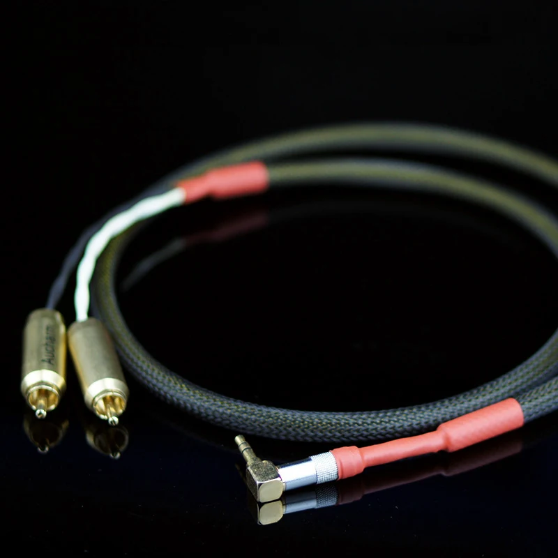 

HiFi Cable Audio RCA Cable Audio Signal Wire Plug 3.5mm AUX Jack Plug Convert Two RCA Plug 1 To 2