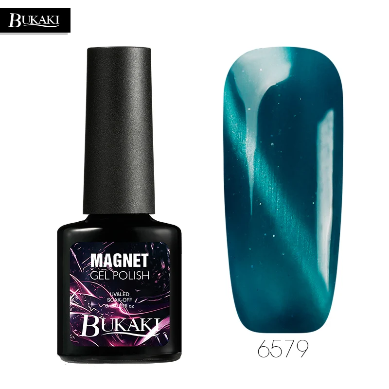 

BUKAKI 3D Cat Eye Nail Gel Polish Chameleon Magnetic Nail Glue Soak Off UV Gel Varnish