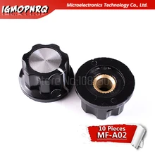 Botão potenciômetro MF-A02 wh118/wx050, chapéu com botão para baquelite, núcleo de cobre, orifício interno de 6mm, potenciômetro, com 10 peças
