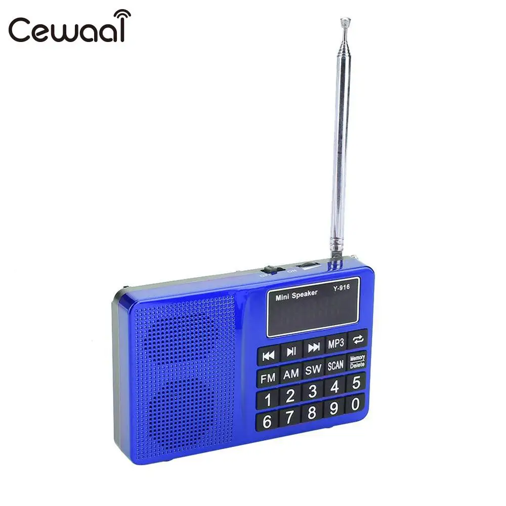 Cewaal Поддержка 32G TF карты Авто Мини FM AM sw приемник с ЖК дисплеем Динамик функцией