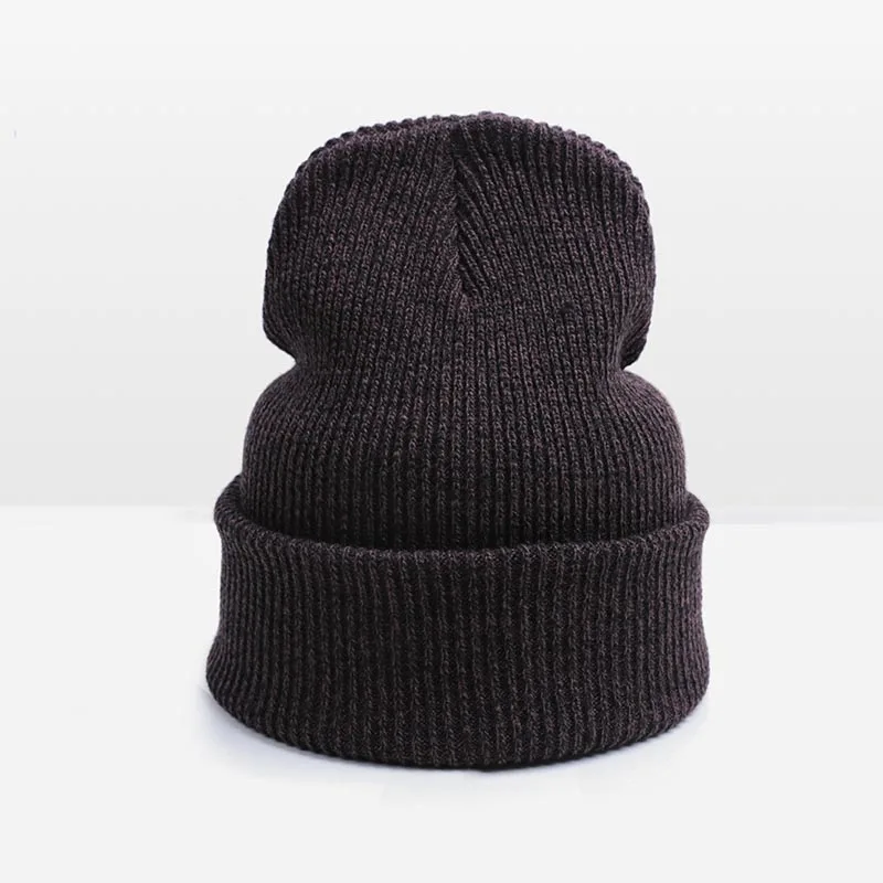 Горячая Распродажа, модная теплая зимняя женская шапка унисекс, Skullies Beanies, мужская шапка, кепка, женские шапочки, шапка, Прямая поставка - Цвет: Brown