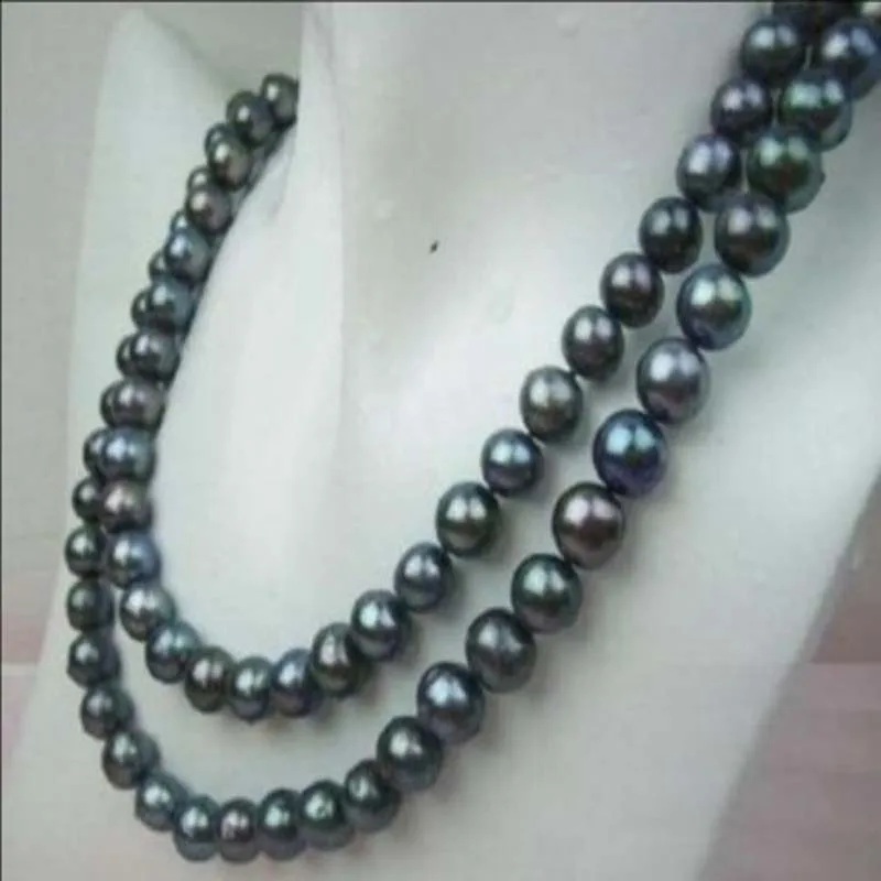 

Natural AA+ 8-9MM TAHITIAN BLACK PEARL NECKLACE 36