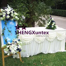 Цвет слоновой кости, Цвет Ice Silk Юбка для стола включают в себя Swag драп