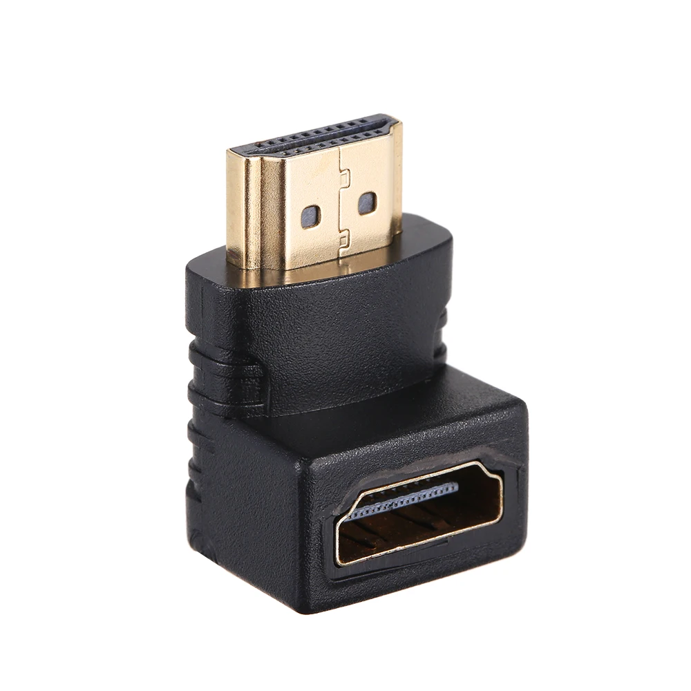HD прямоугольный адаптер коннектор 90 градусов позолоченный HDMI Папа мама с