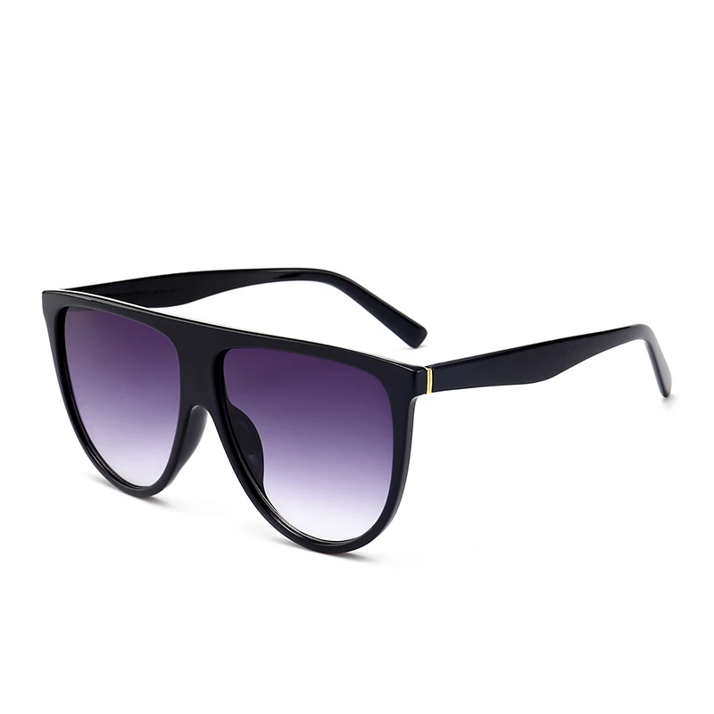 Ретро негабаритных солнцезащитных очков es для женщин плоские верхние большие рамки теней женские оттенки Роскошные брендовые дизайнерские солнцезащитные очки - Цвет линз: Black Gray