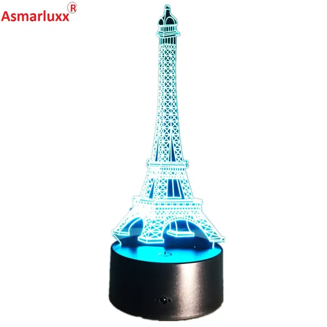 3d led illusion usb lights la tour eiffel tower table lamp with