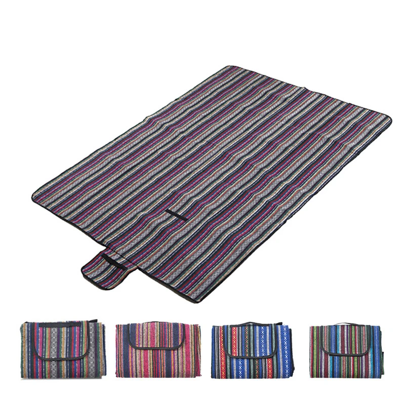 

150 X 200cm Outdoor Waterproof National Wind Picnic Mat Cotton-polyester Picnic Park Recreation Baby Game Pad
