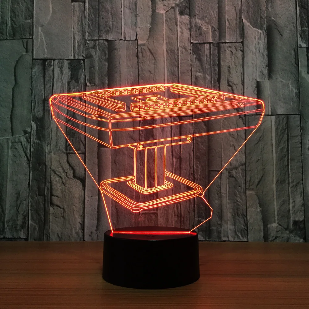 Mahjong Game Desk 3D Night Light Usb LED 7 Colors Changing Lamp Touch Switch Decorative Lampara Lumineuse Bedside Table Lamp Toy