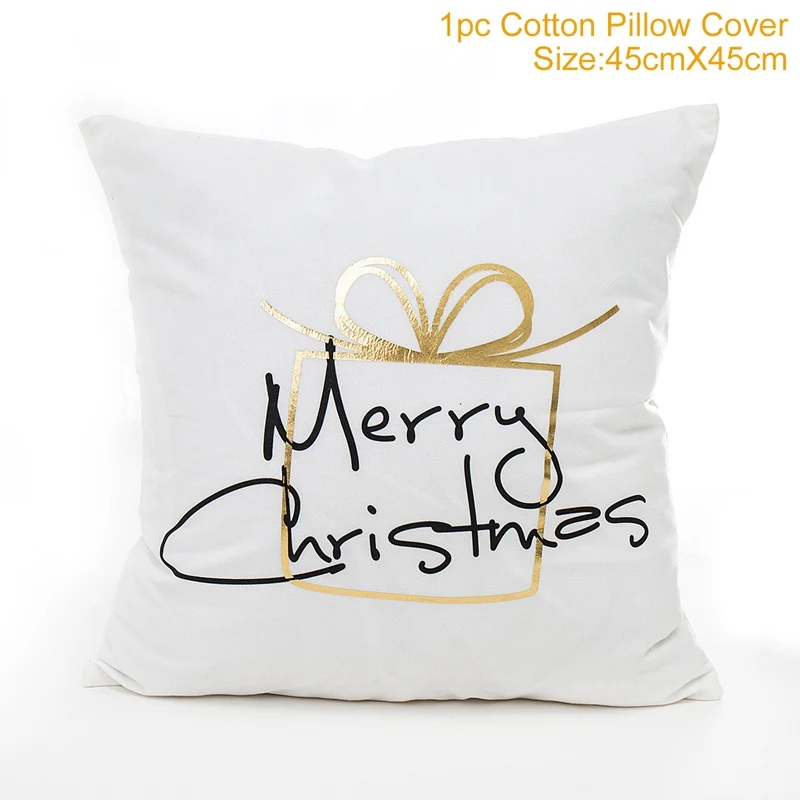 Золотой Рождественский чехол для подушки Frigg с новогодним декором, чехол для подушки из хлопка и льна, чехол для подушки на диване, чехол для подушки на Рождество - Цвет: 19-2