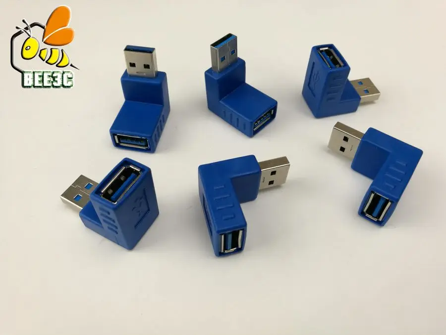 USB 3.0 Тип мужской/женский голубой угол крест Тип адаптер переходник Пол Changer Разъем USB3.0 быстро скорость 100 шт