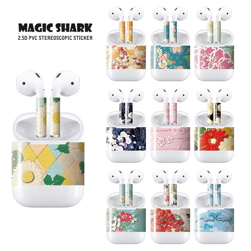 Красочные наклейки на кожу для Airpods беспроводная зарядная коробка наушников и Apple