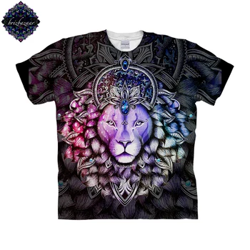 

Leo.Color By Brizbazaar Art Lion T shirt Men t shirt Printed Tee Funny t-shirt 3d Top Anime Camiseta Short Sleeve Streetwear