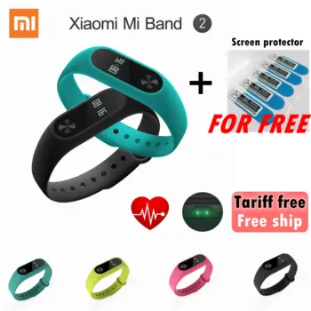 Original Xiaomi Mi Band 2 Wristband Bracelet with Smart Heart Rate Fitness Touchpad OLED Wearable Devices Mi Band 1