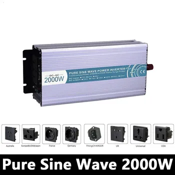 

2000W Pure Sine Wave Inverter,DC 12V/24V/48V To AC 110V/220V,off Grid Power Inverter Work With Solar Wind Battery Panel