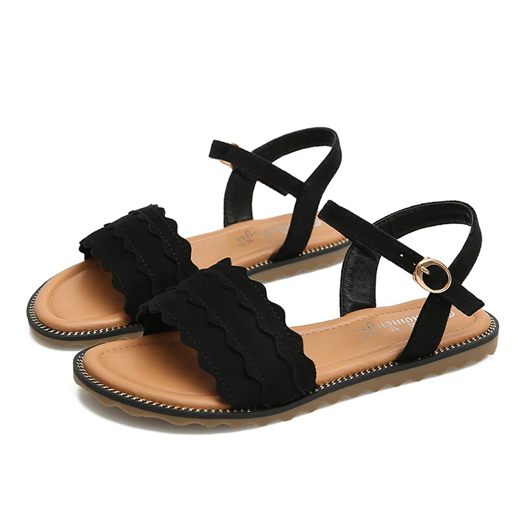 

2019 Brand New Summer Fashion Black Women Mother Sandals Flats Heels Lady Shoes Plus Big Small Size Female YX0040