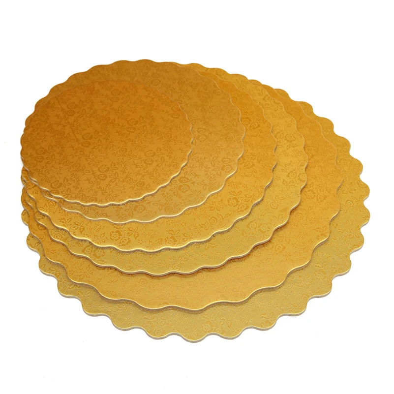 

2pc Gold Round Cake Board Circle Base 12inch gold silver Cupcakes stand paper cases liners party pastry baking mat decorations