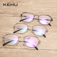 KEHU ретро очки в квадратной оправе женские брендовые дизайнерские модные узкие боковые очки высшего качества металлическая оправа очки K9753