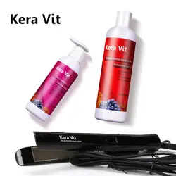 Лидер продаж комплект бразильский Кератиновый для волос лечения Formaldhyde + шампунь для ежедневного использования + Плоский Выпрямитель для