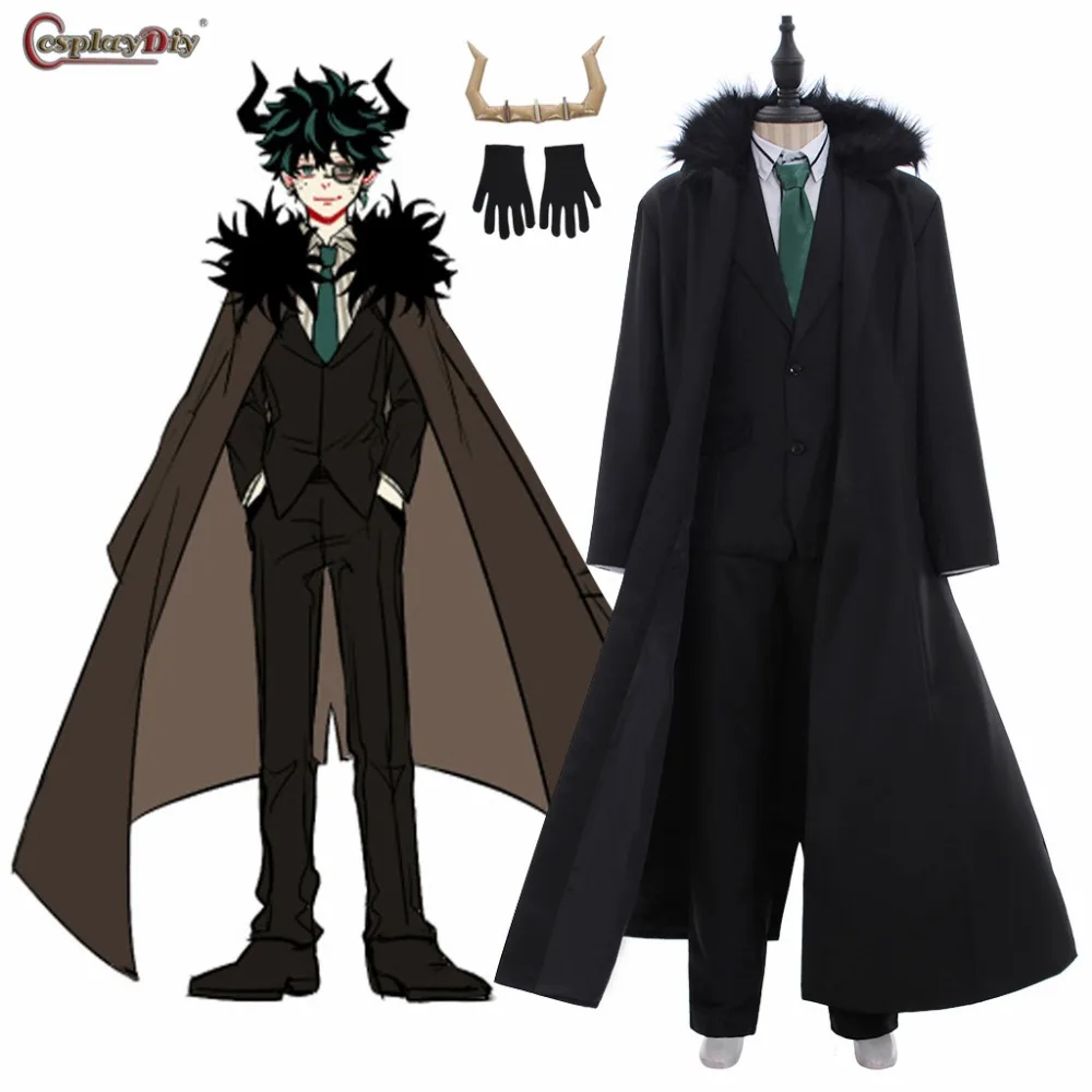Аниме My Hero academic Boku no Akademia маскарадный костюм Izuku Midoriya Костюм Джентльмена черный