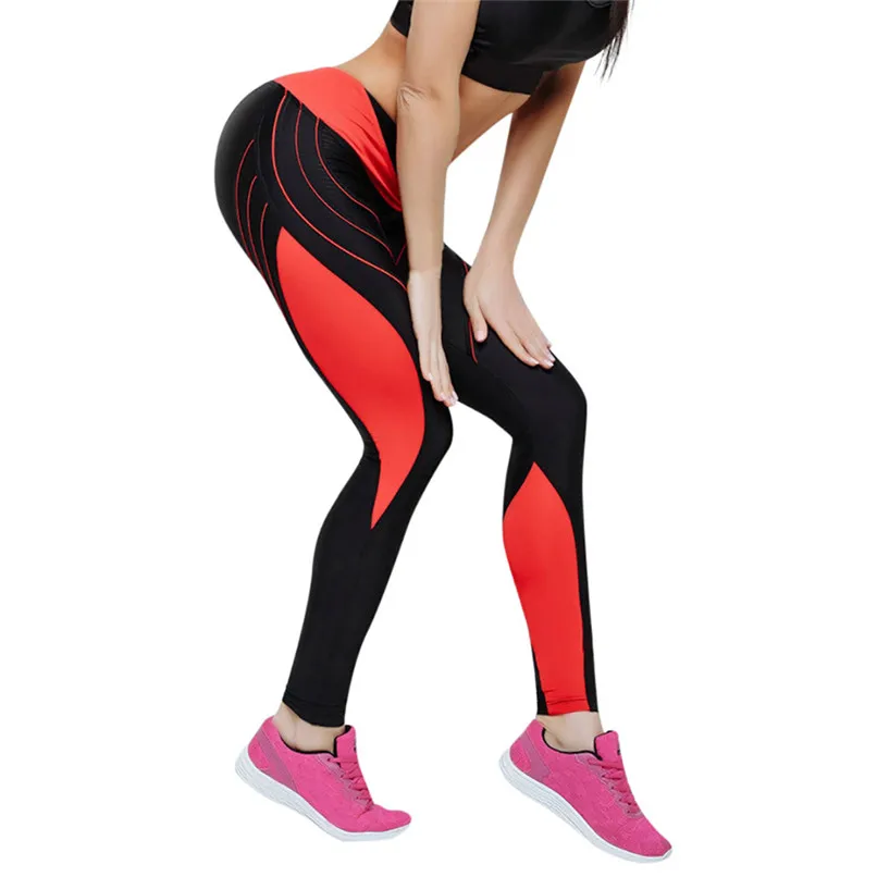 Striped Yoga Pants Women Running Fitness Sport Print