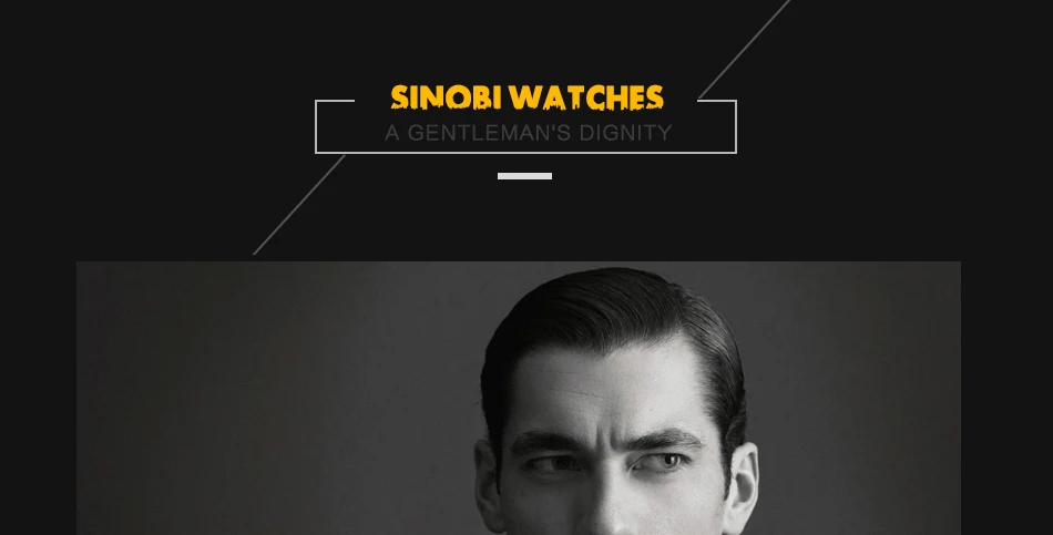 SINOBI сталь часы для мужчин черный поворотный Мода Бизнес Saat хронограф кварцевые спортивные часы Relogio Masculino
