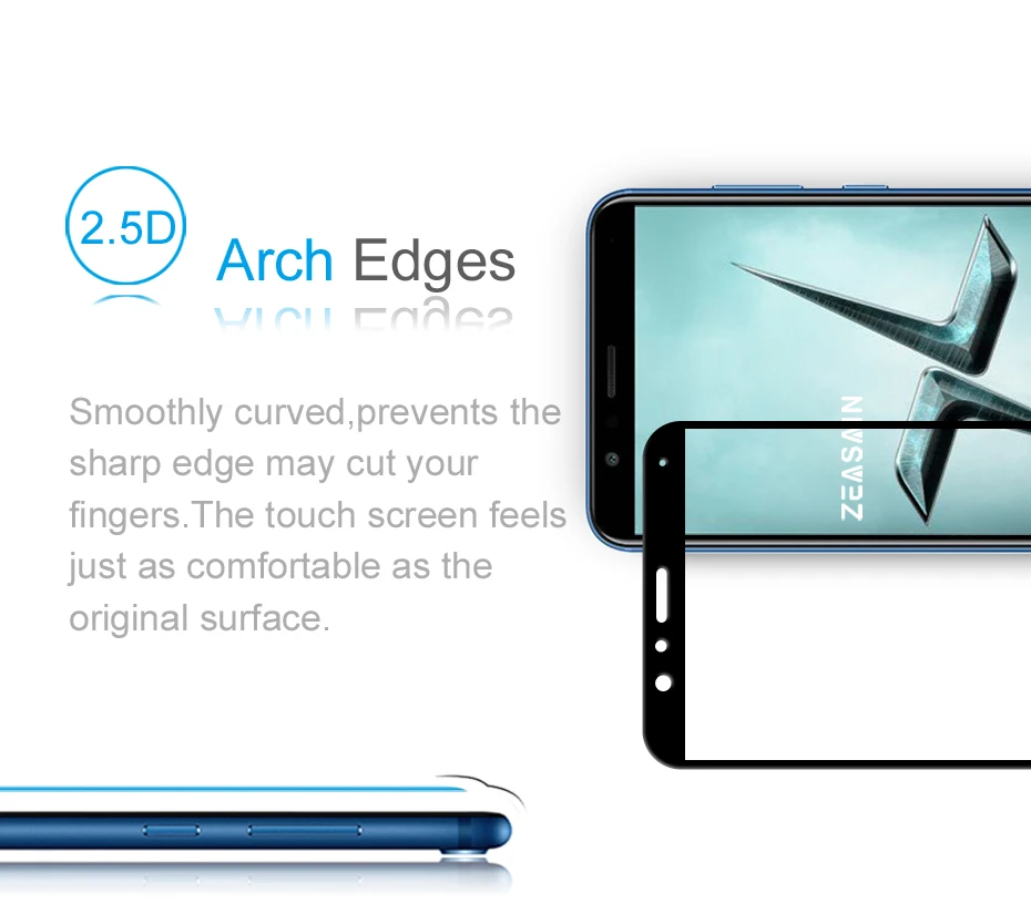 Original ZEASAIN 2.5D Full Cover Screen Protector Tempered Glass for Huawei Honor 7X 7 X 9H Toughened Glass Protective Film (9)