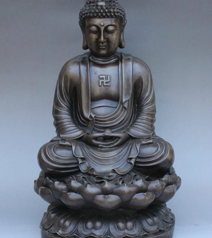 

18" Tibet Temple Pure Copper Bronze Shakyamuni Sakyamuni Tathagata Buddha Statue