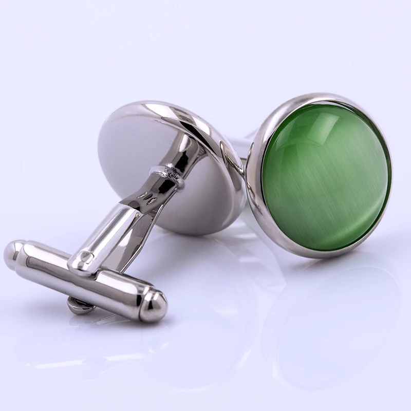 Kflk ювелирные изделия для мужчин бренд высокое качество рубашки запонки круглый зеленый запонки модные свадебный подарок кнопку