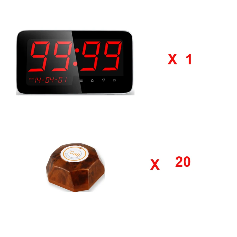 

Wireless Calling System Restaurant Serving Wireless Restaurant Remote Waiter Calling Paging System + 20pcs Call Transmitter