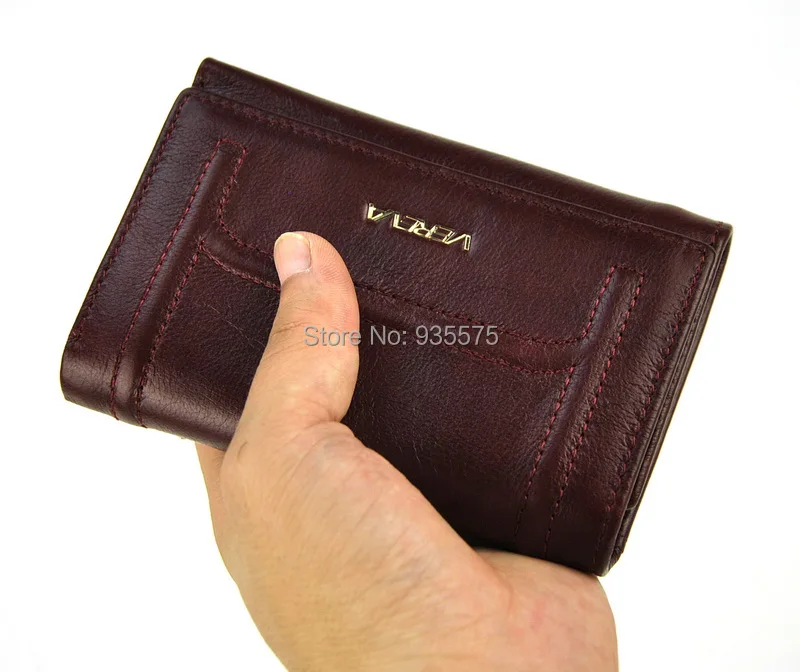 Женский короткий кошелек из натуральной кожи с тремя сложениями, винтажный Ретро дизайн, брендовый кошелек, держатель для карт, на молнии, для монет, модная женская сумка