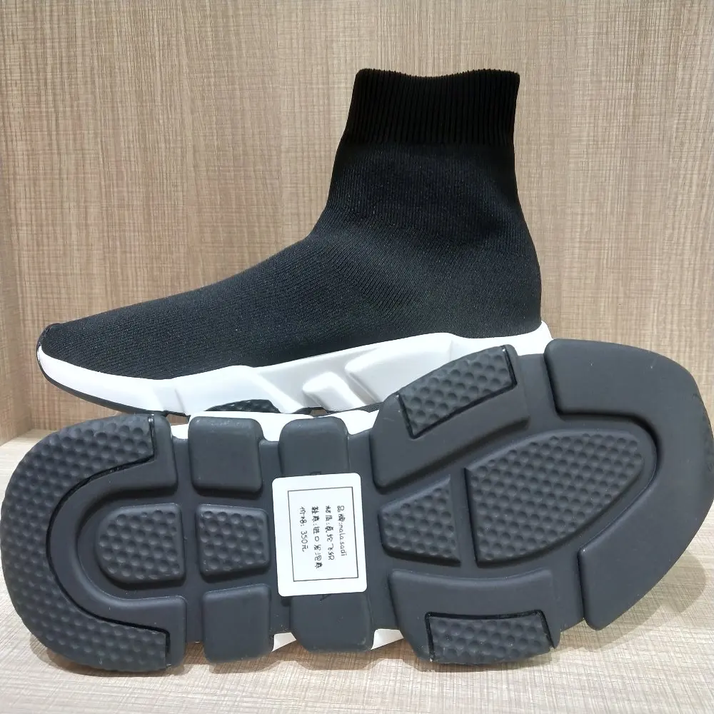 Fast Delivery Four Seasons High Quality Women Round Toe Solid Couple Socks Flats Comfortable Elastic Ankle Boots Woman Shoes